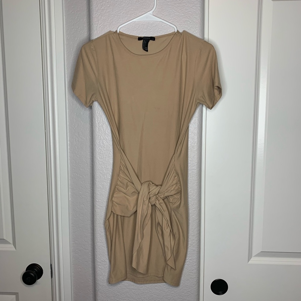Nude Mini Dress w/ Tie